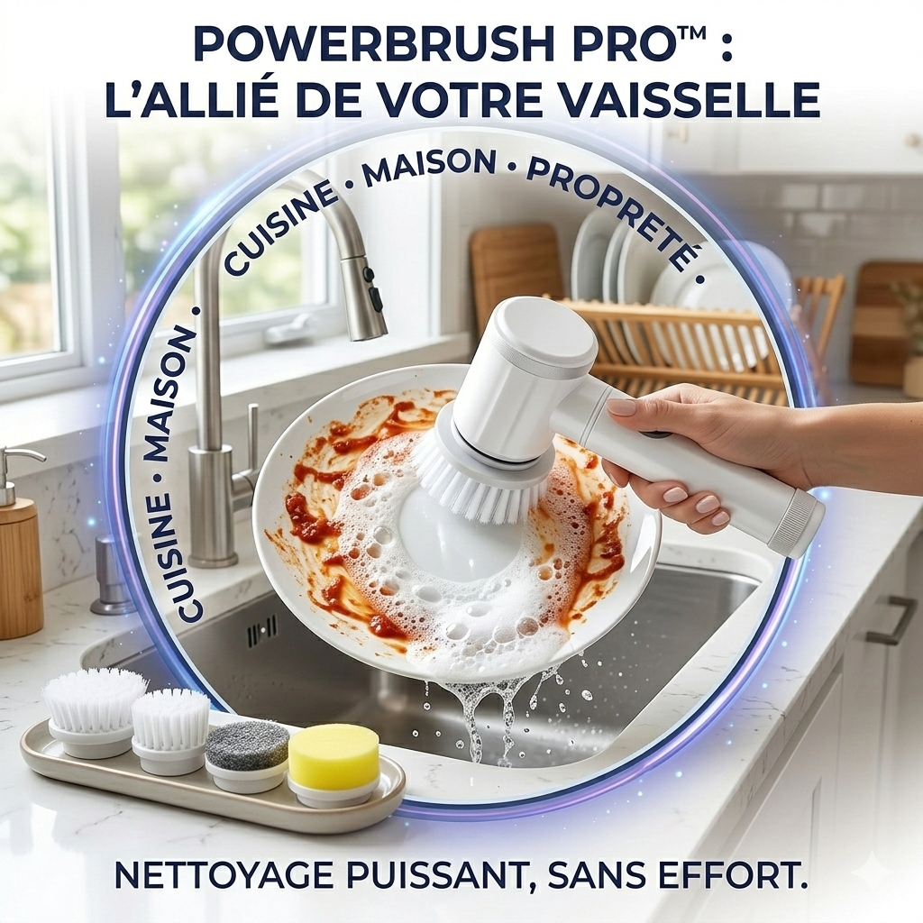 Brosse Électrique de Nettoyage Sans Fil – 5 Têtes Interchangeables